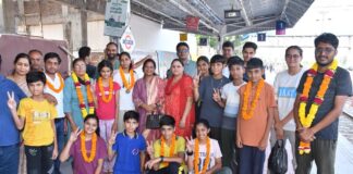 सीबीएसई राष्ट्रीय ताइक्वांडो में क्वालीफाई कर लौटी नूपुर अग्रवाल का चूरू में भव्य स्वागत