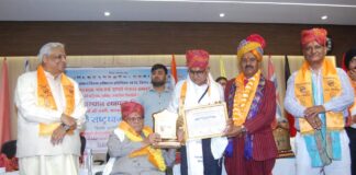 पीएचईडी से सेवानिवृत इंजीनियर नागरमल जांगिड़ को राजस्थान समरसता गौरव अवॉर्ड से नवाजा