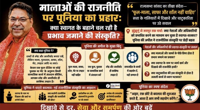 मालाओं की राजनीति पर पूनिया का प्रहार: क्या स्वागत के बहाने चल रही है प्रभाव जमाने की संस्कृति?