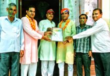 क्यामसर में बन रहा देश का सबसे ऊंचा तेजाजी मंदिर, पूर्व सरपंच सतीश खीचड़ के सहयोग पर हुआ भव्य सम्मान