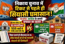 निकाय चुनाव में टिकट से पहले ही सियासी घमासान! भाजपा-कांग्रेस के सामने बगावत का खतरा