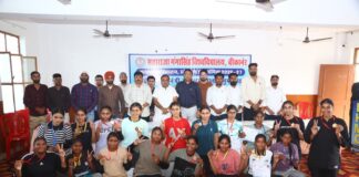 हनुमानगढ़ में अंतर महाविद्यालय पेंसक सिलाट प्रतियोगिता के विजेता खिलाड़ी