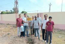 हरियालो महाअभियान में हनुमानगढ़ में 25 पौधे लगाए, ट्री गार्ड भी लगाए हनुमानगढ़ में हरियालो महाअभियान के तहत पौधरोपण करते मानव उत्थान सेवा समिति के सदस्य