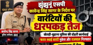 खेतड़ी और बुहाना पुलिस की कार्रवाई में दो स्थाई वारंटी गिरफ्तार