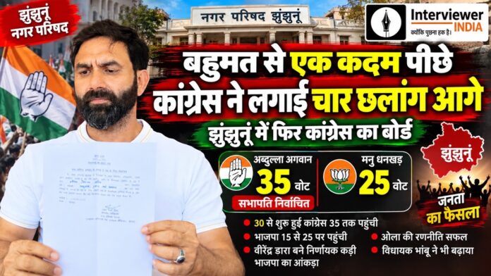 6 Large झुंझुनूं नगर परिषद के नवनिर्वाचित सभापति अब्दुल्ला गुलाम नबी अगवान समर्थकों का अभिवादन करते हुए