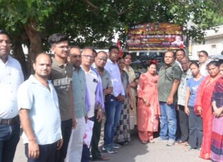हनुमानगढ़ में 4 अक्टूबर को होने वाले मां ब्रह्माणी पंचम मंगलपाठ महोत्सव के प्रचार रथ की पूजा-अर्चना