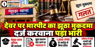 झुंझुनूं के मेहाड़ा थाना क्षेत्र में झूठे मारपीट प्रकरण पर न्यायालय द्वारा 1000 रुपए का अर्थदंड लगाए जाने से जुड़ी खबर