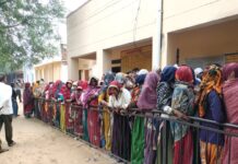 सिंघाना में 76.48% मतदान , दो पंचायतों में समर्थक भिड़े , एक जगह फर्जी वोटिंग के आरोप से हंगामा झुंझुनूं की सिंघाना पंचायत समिति की ग्राम पंचायतों में सरपंच चुनाव के दौरान मतदान केंद्र पर जुटे मतदाता और पुलिस की मौजूदगी