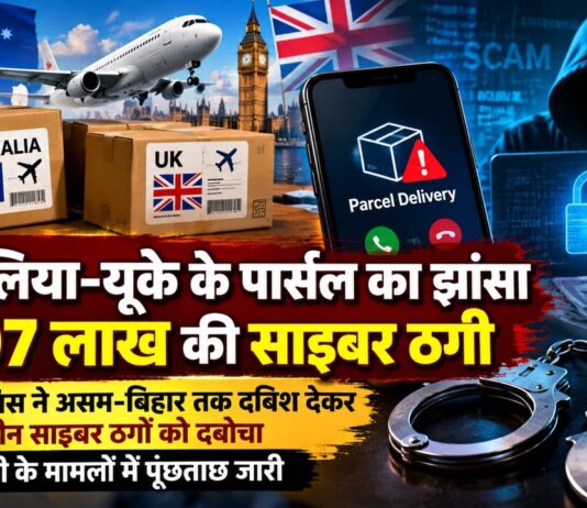 ऑस्ट्रेलिया-यूके के पार्सल का झांसा , 8.07 लाख की साइबर ठगी