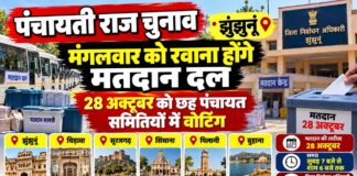 झुंझुनूं में पंचायती राज चुनाव 2026 के दूसरे चरण के मतदान के लिए मतदान दलों की रवानगी और चुनाव तैयारियां