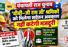 झुंझुनूं में पंचायती राज चुनाव 2026 के दौरान वीबी-जी राम जी योजना के श्रमिकों को मतदान के दिन सवेतन अवकाश की जानकारी देते जिला परिषद सीईओ परशुराम धानका