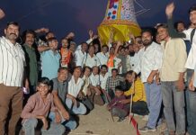 पाली जिले के देसूरी दशहरा मैदान में विजयादशमी पर भगवान श्रीराम के अग्निबाण से रावण दहन का दृश्य